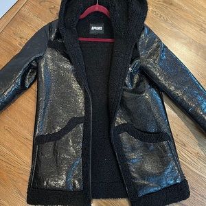 Apparis black shearling jacket